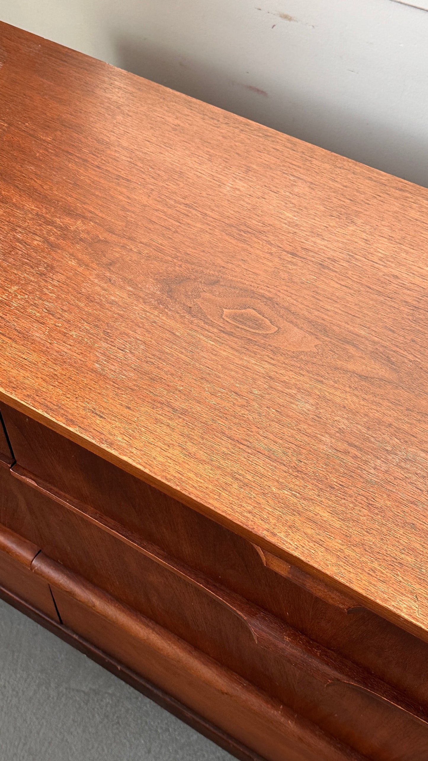 Vintage Walnut Kaufman 9 Drawer Dresser