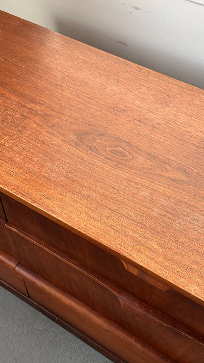 Vintage Walnut Kaufman 9 Drawer Dresser