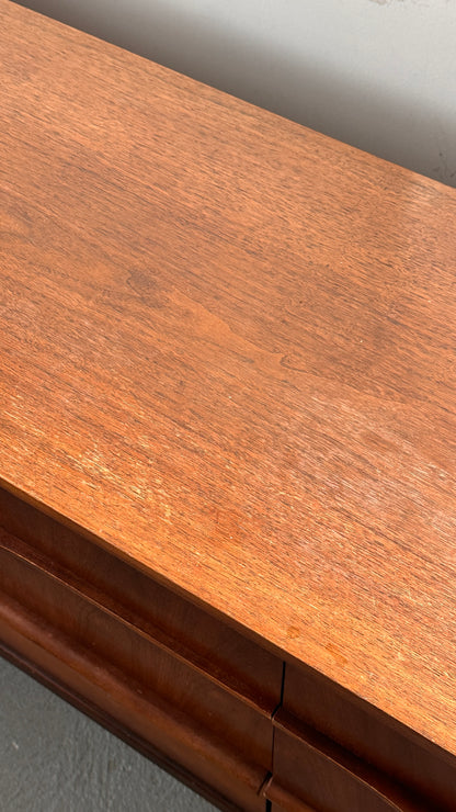 Vintage Walnut Kaufman 9 Drawer Dresser