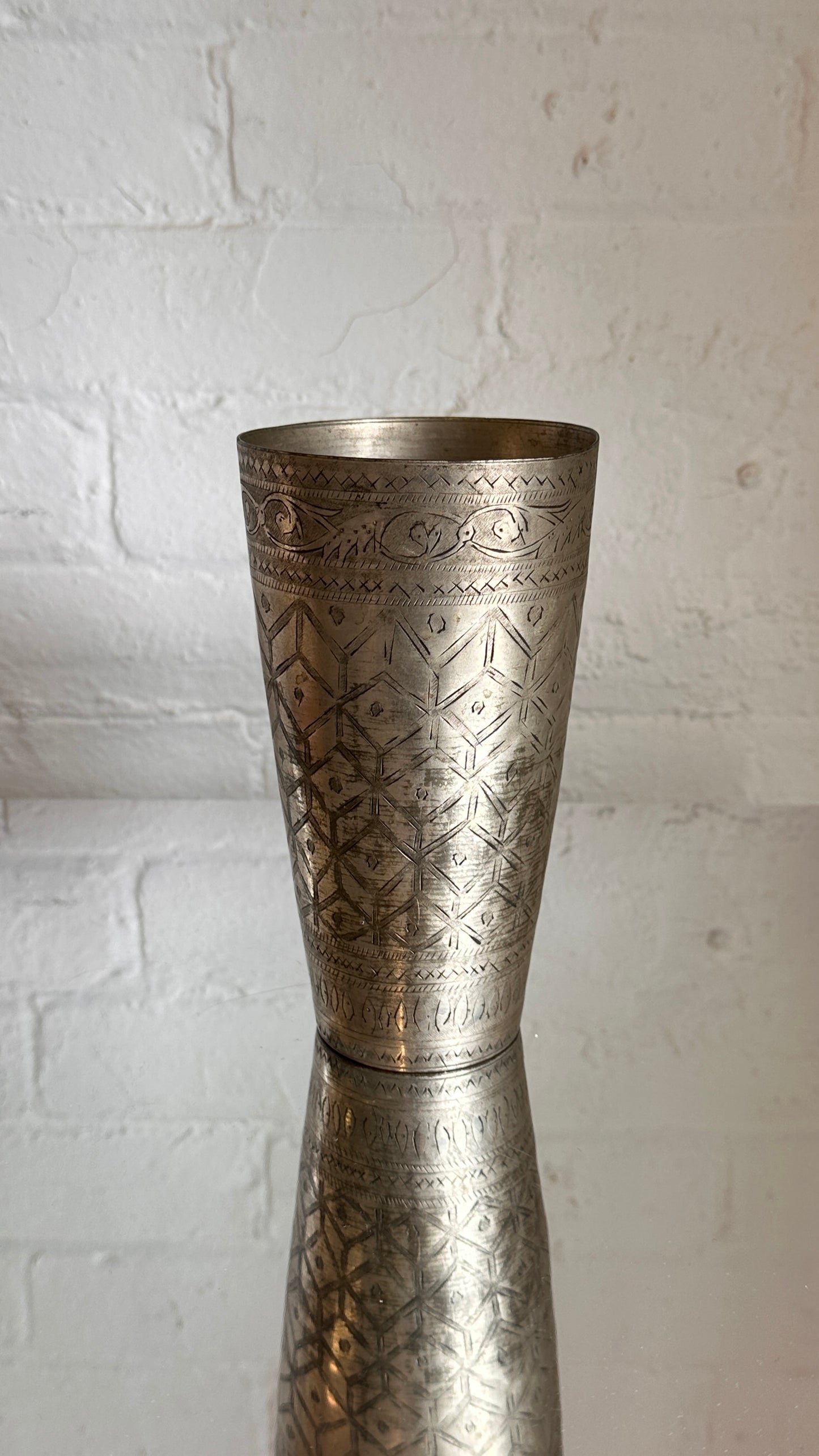 Engraved Steel Vase
