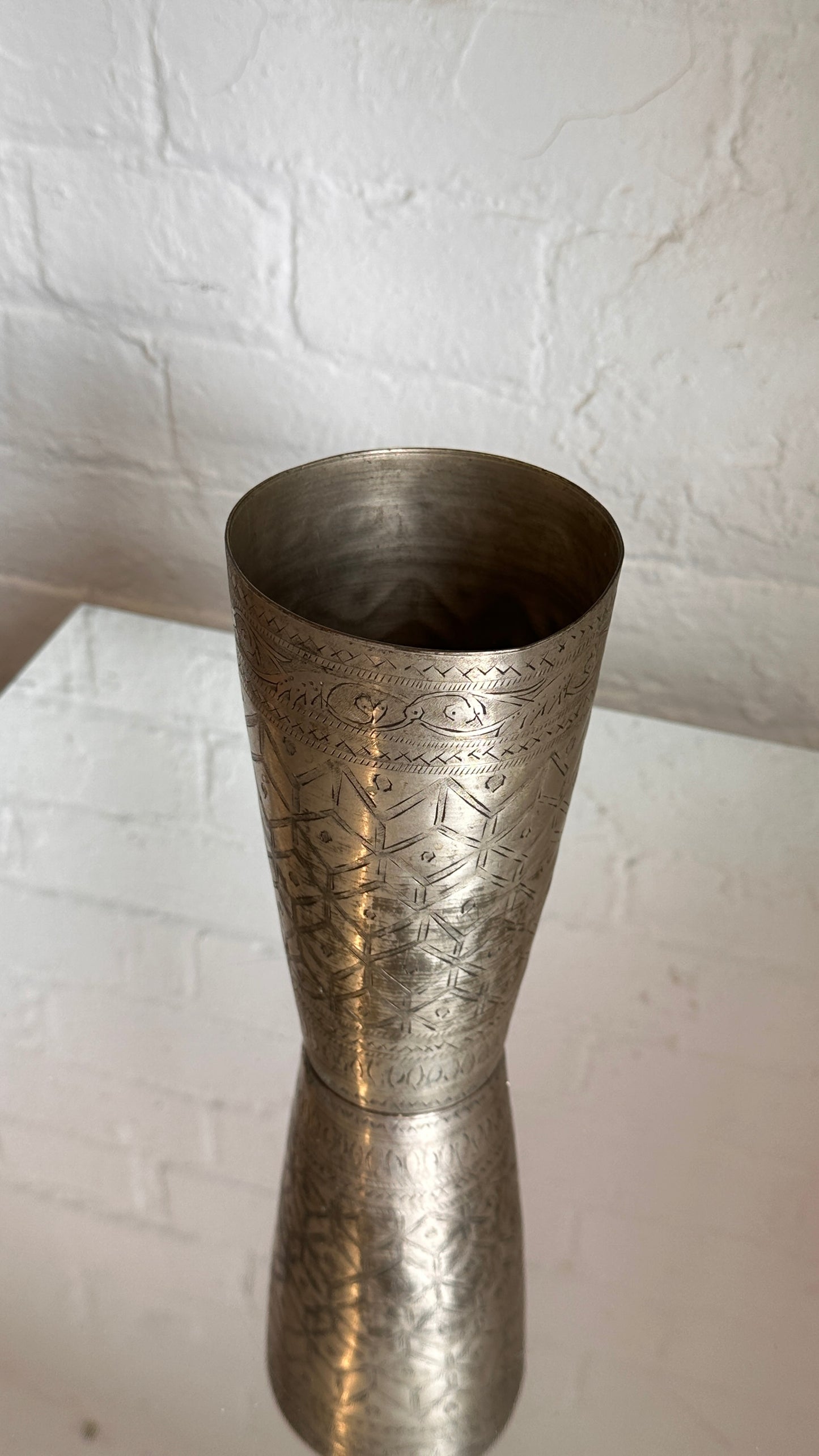 Engraved Steel Vase