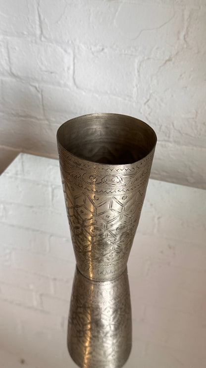 Engraved Steel Vase