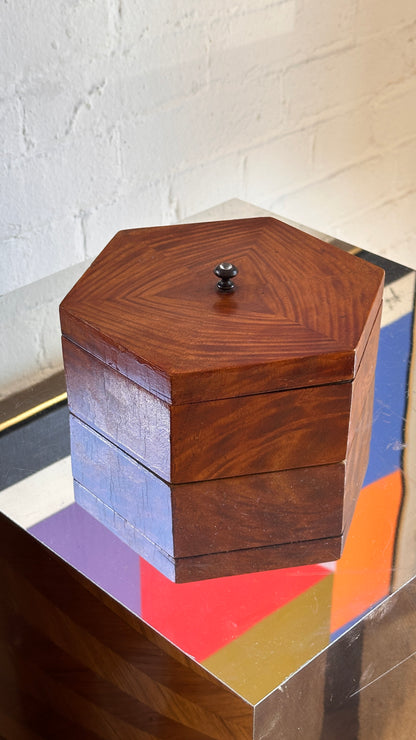 Hexagonal Wood Trinket Box