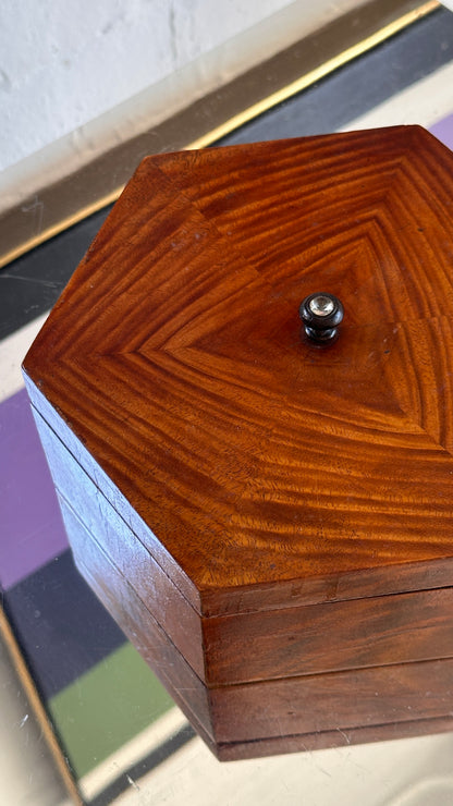 Hexagonal Wood Trinket Box