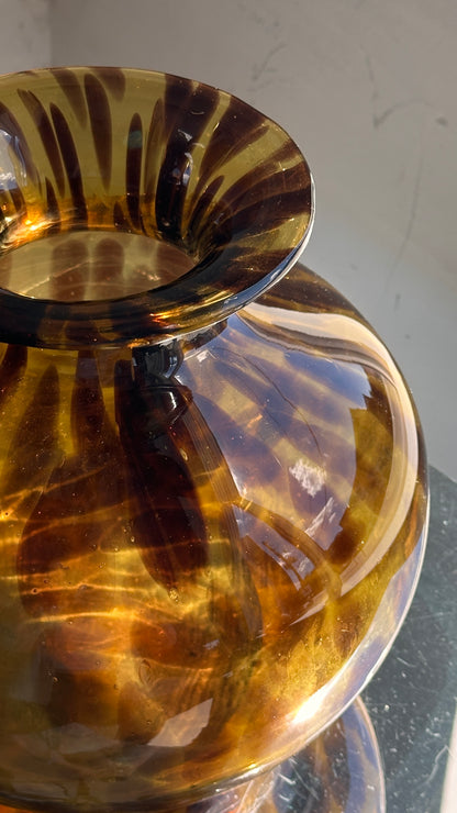 Vintage Maestri Vetrai Azzurra Tortoiseshell Glass Vase
