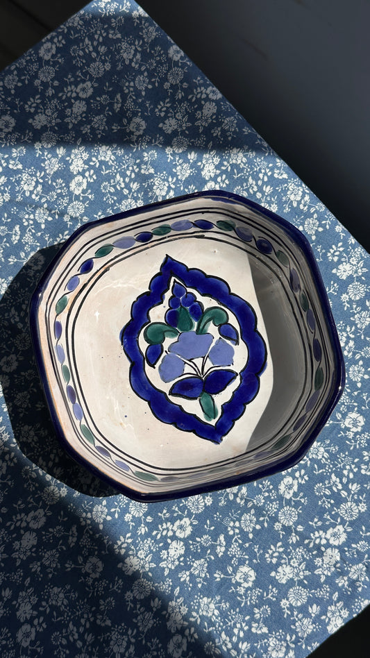 Hand Painted Octagonal Bowl