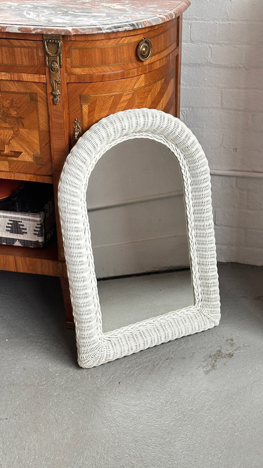 White Wicked Arched Mirror