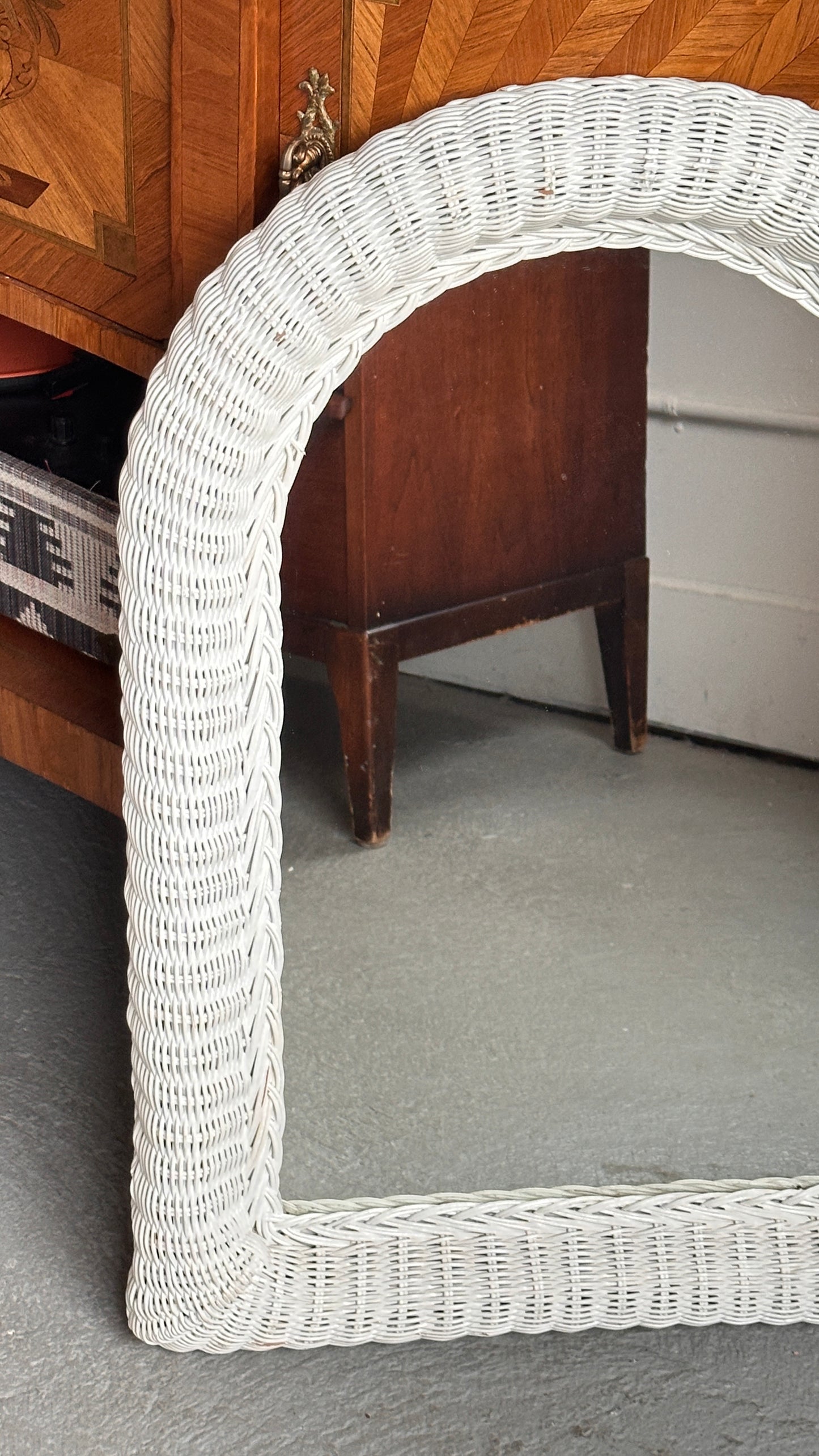 White Wicked Arched Mirror