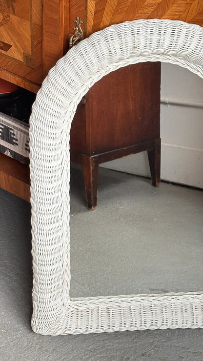 White Wicked Arched Mirror