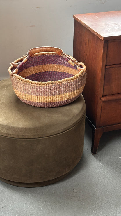 Woven Bolga Basket with Handle