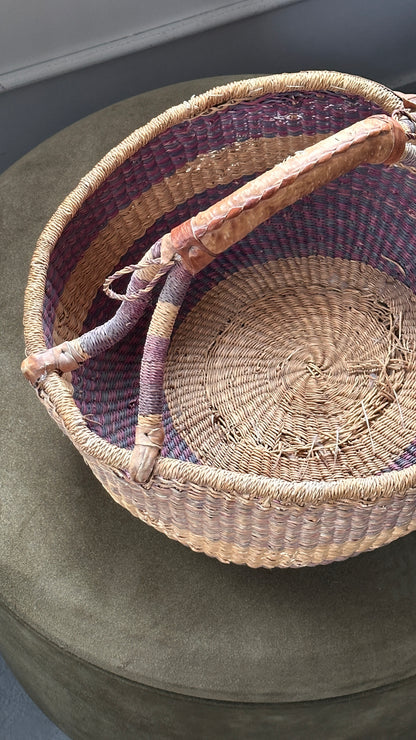 Woven Bolga Basket with Handle