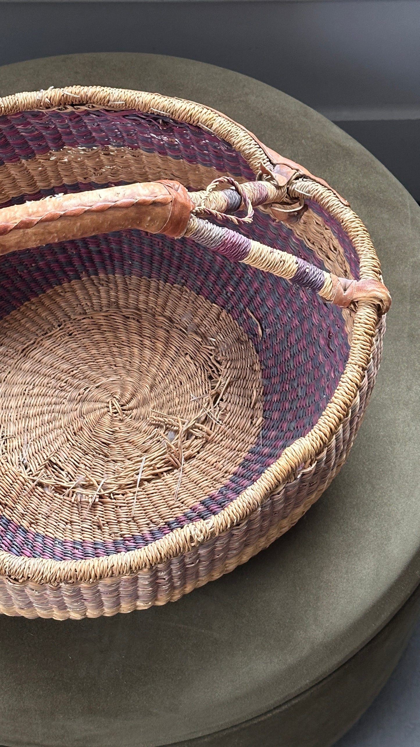 Woven Bolga Basket with Handle