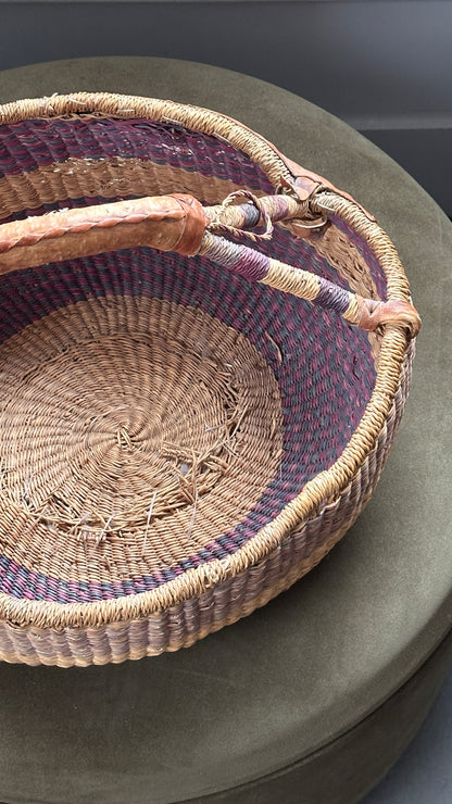 Woven Bolga Basket with Handle