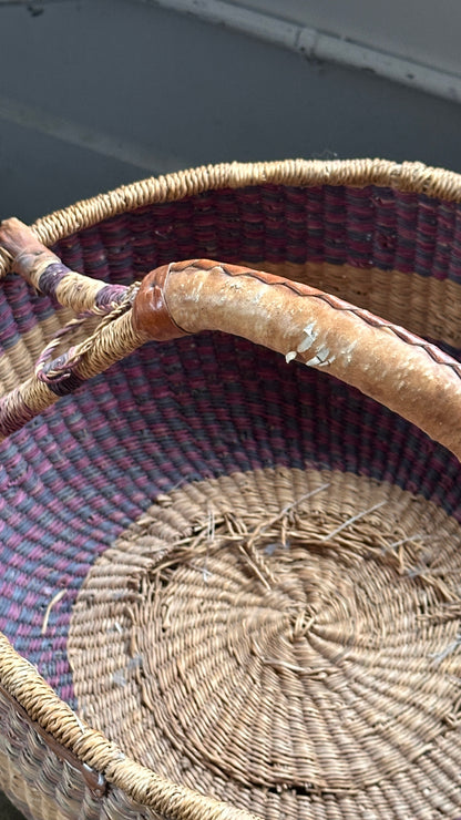 Woven Bolga Basket with Handle