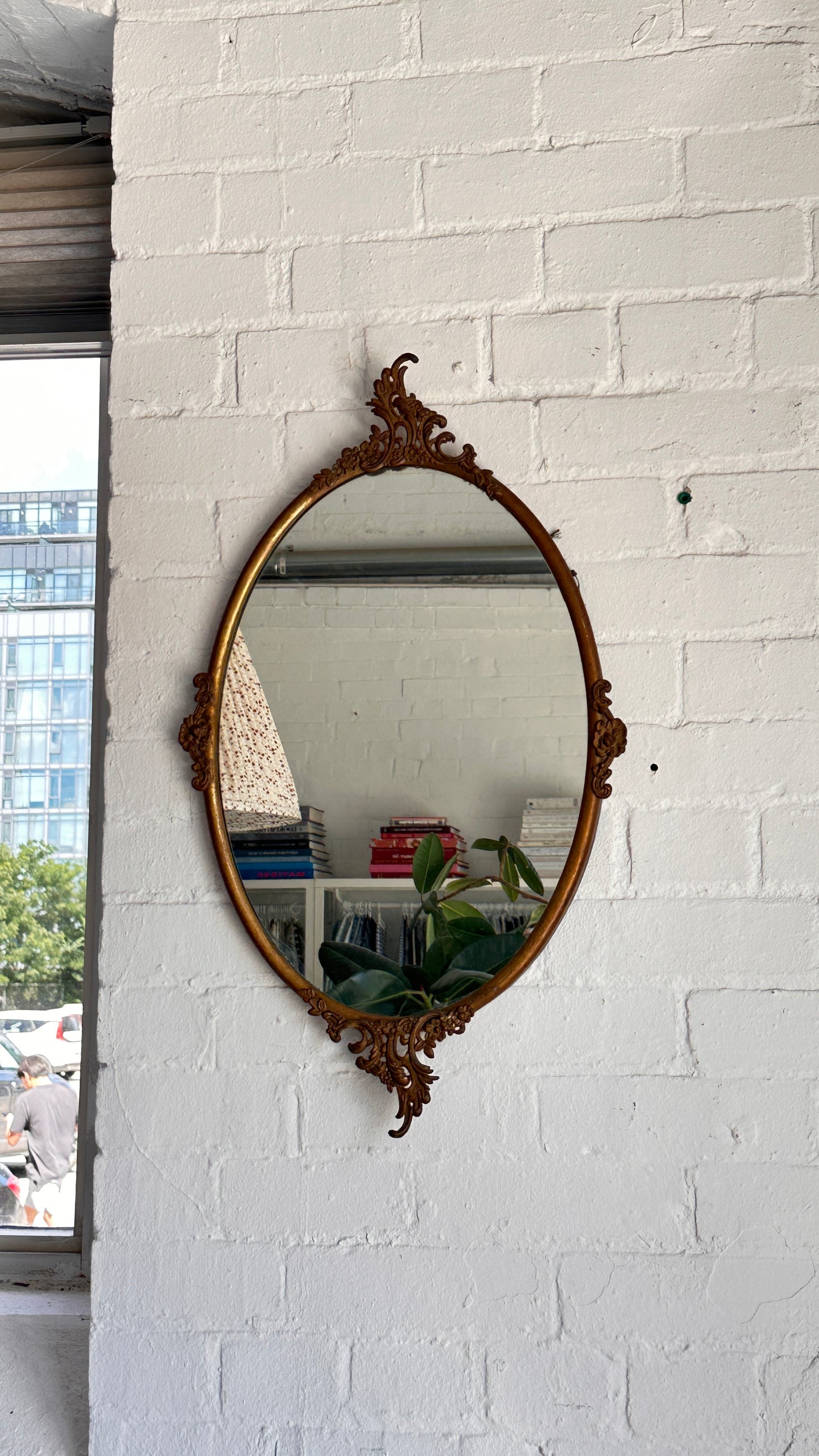 Vintage Ornate Oval Mirror