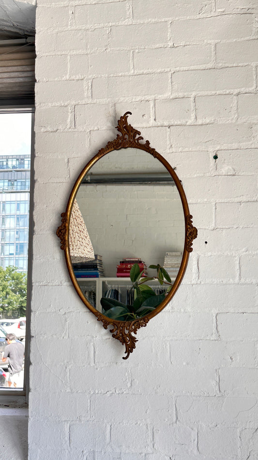 Vintage Ornate Oval Mirror