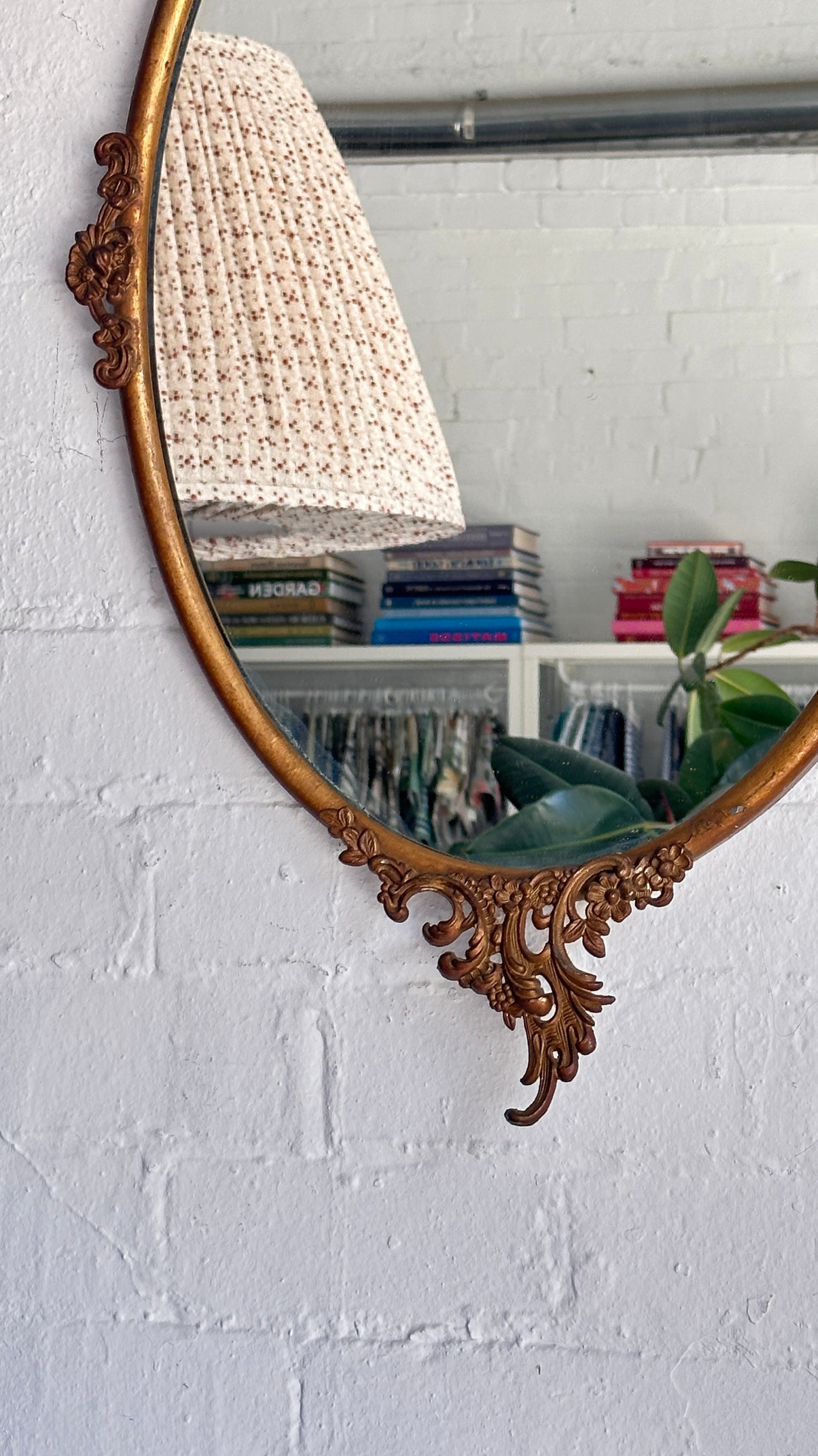 Vintage Ornate Oval Mirror