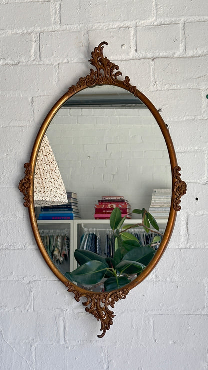 Vintage Ornate Oval Mirror