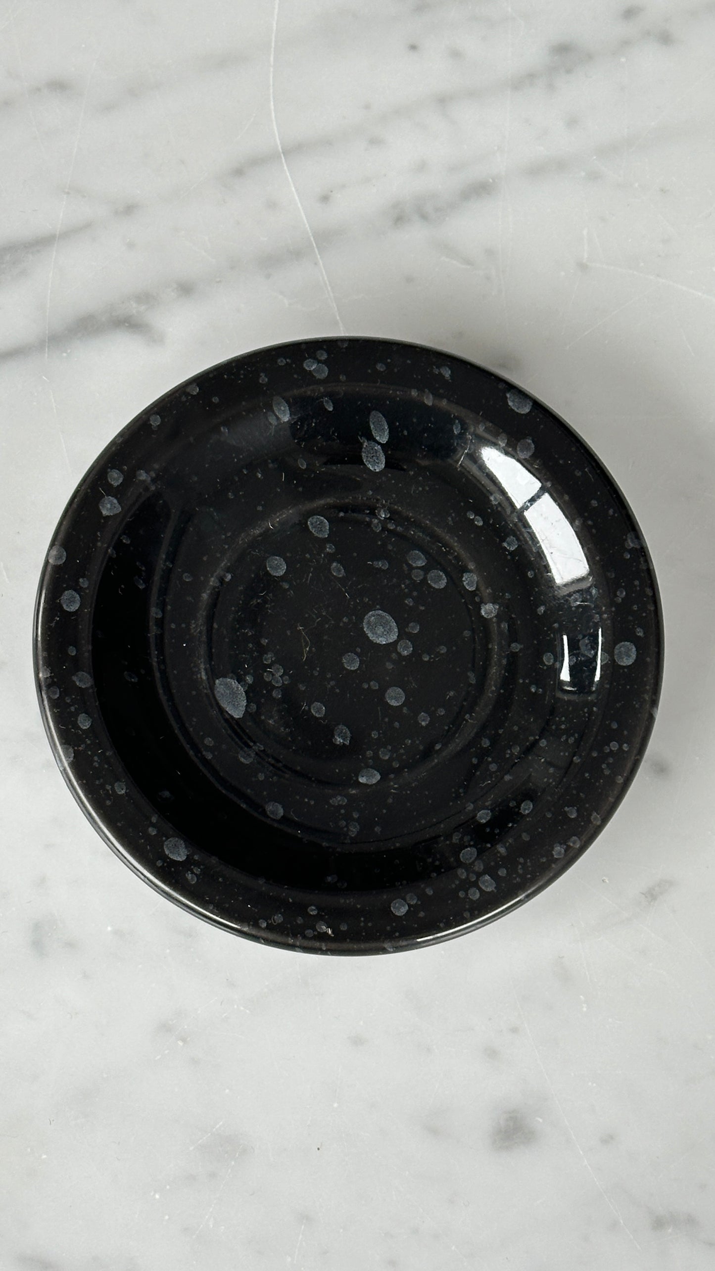 Set of 6 Ceramic Splatterware Espresso Cups and Saucers