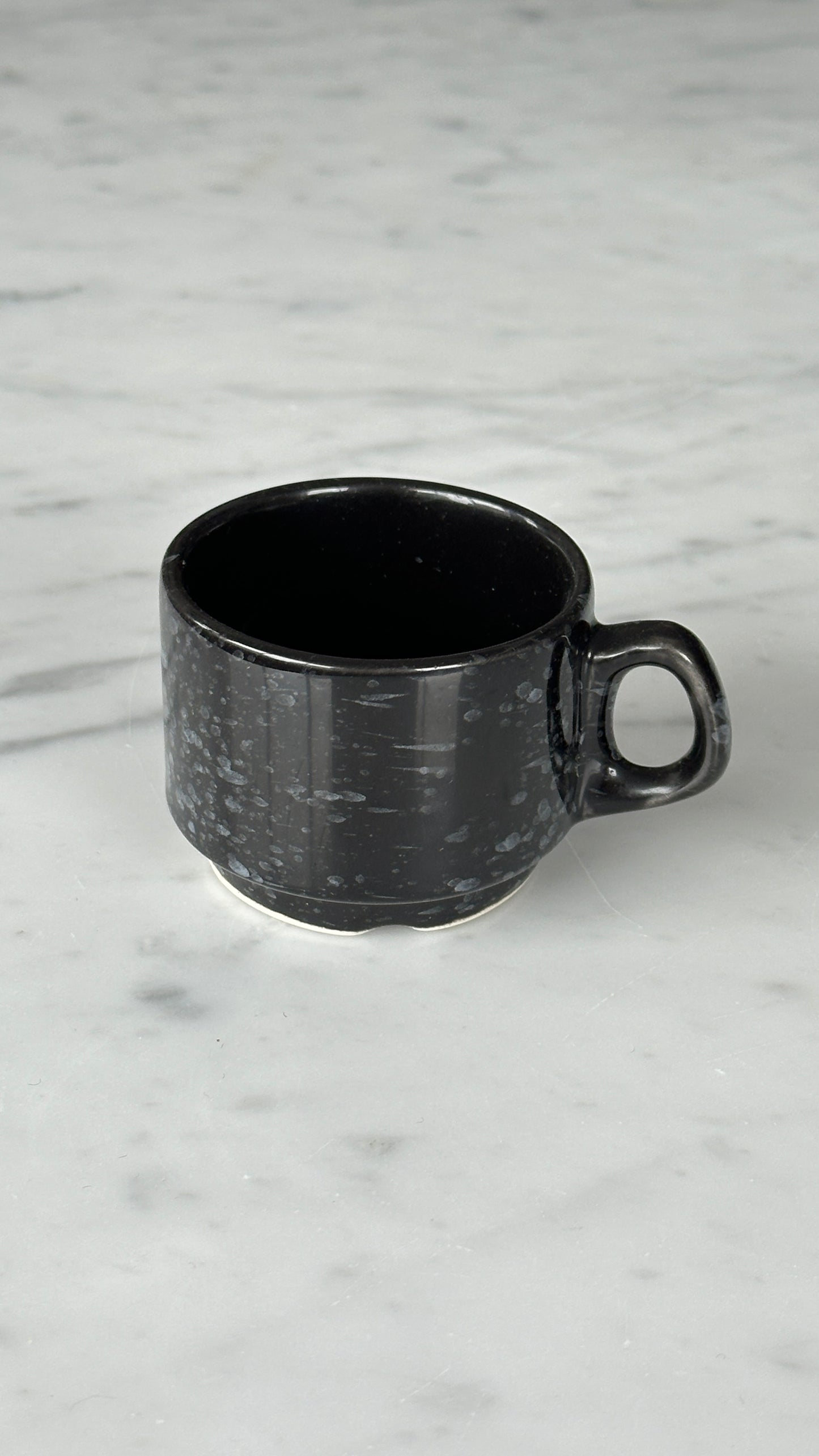 Set of 6 Ceramic Splatterware Espresso Cups and Saucers