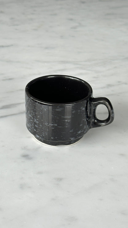 Set of 6 Ceramic Splatterware Espresso Cups and Saucers