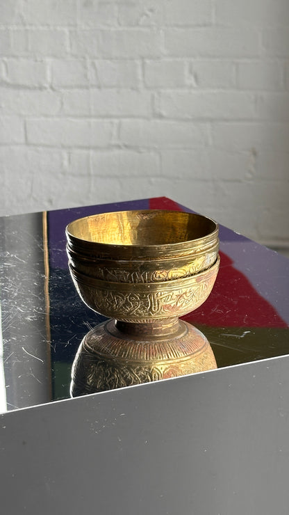 Set of 3 Indian Brass Plated Bowls