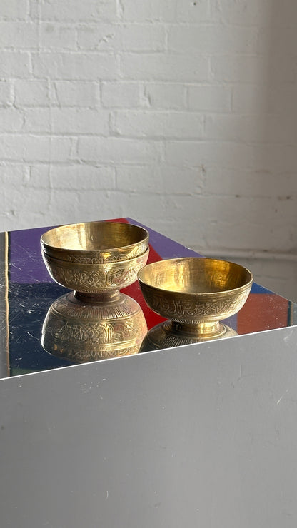 Set of 3 Indian Brass Plated Bowls