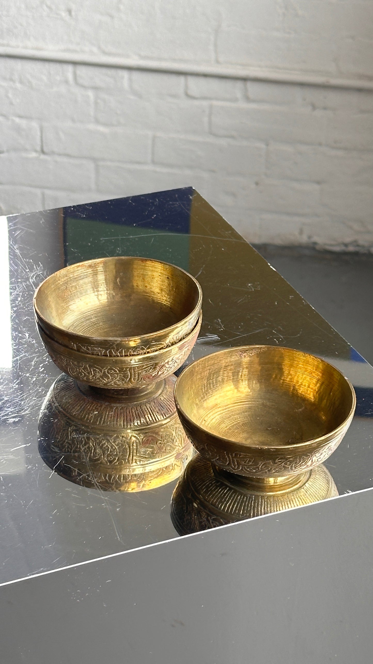 Set of 3 Indian Brass Plated Bowls