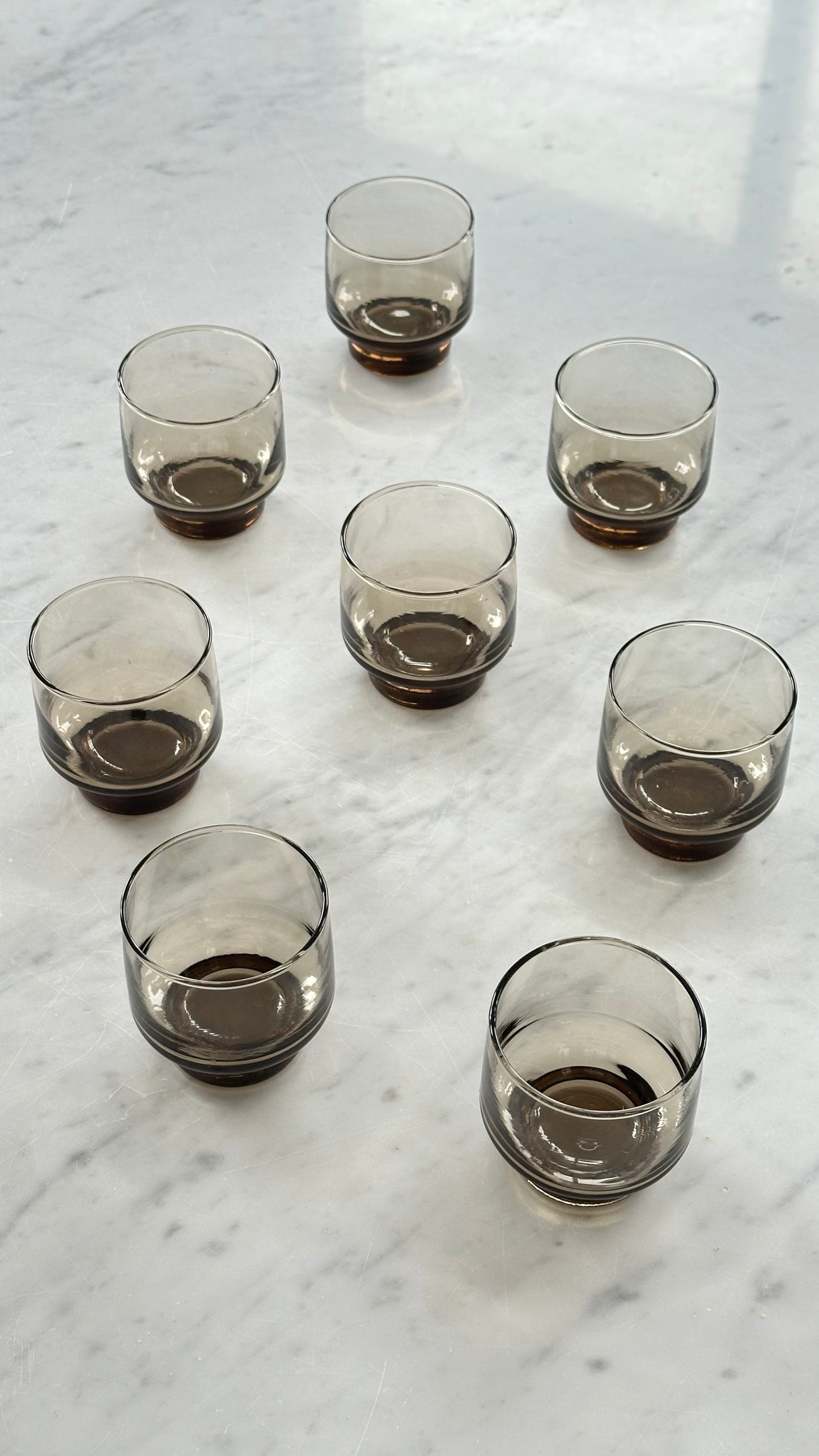Set of 8 Smoked Glass Tasting Glasses