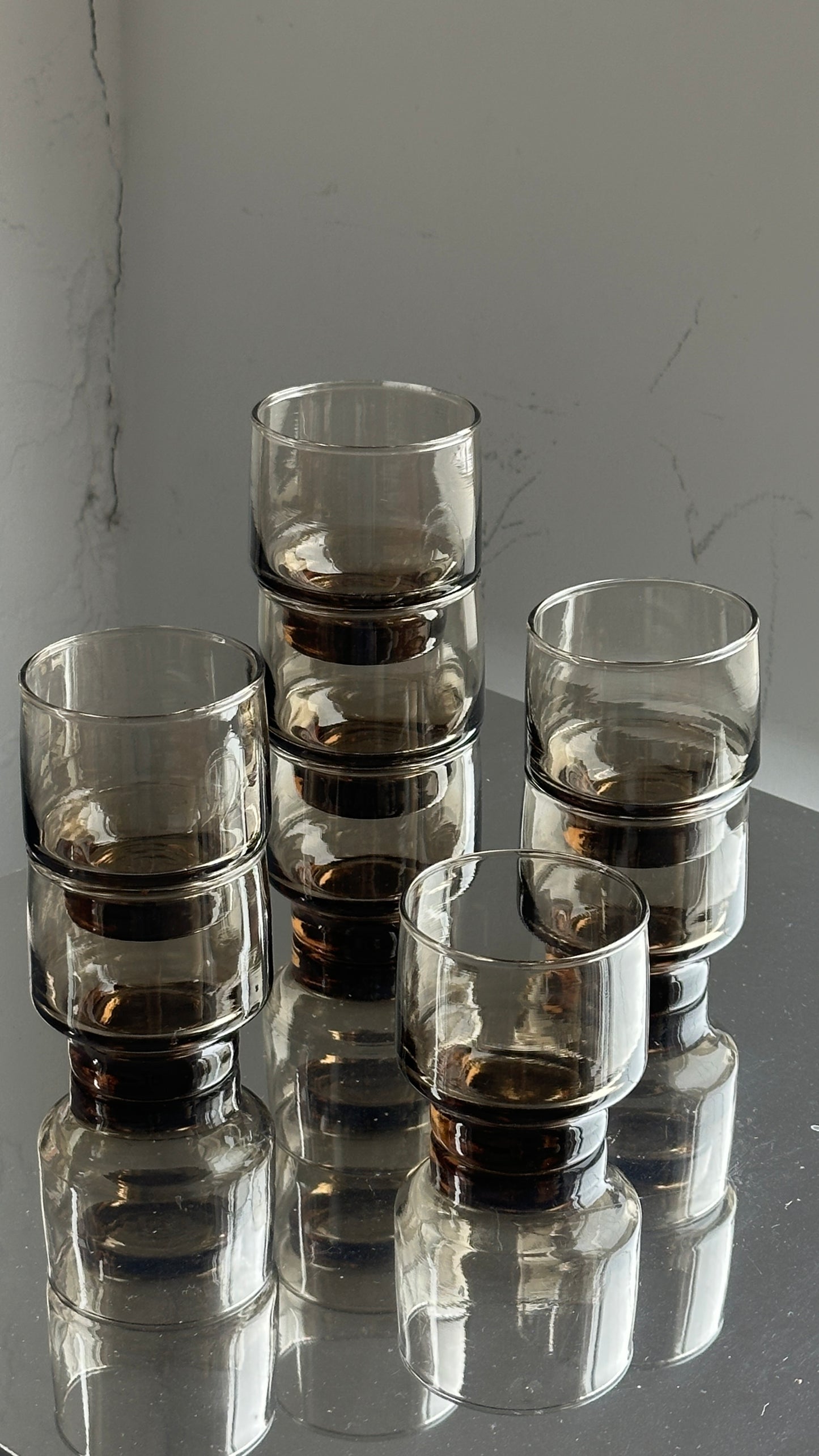 Set of 8 Smoked Glass Tasting Glasses