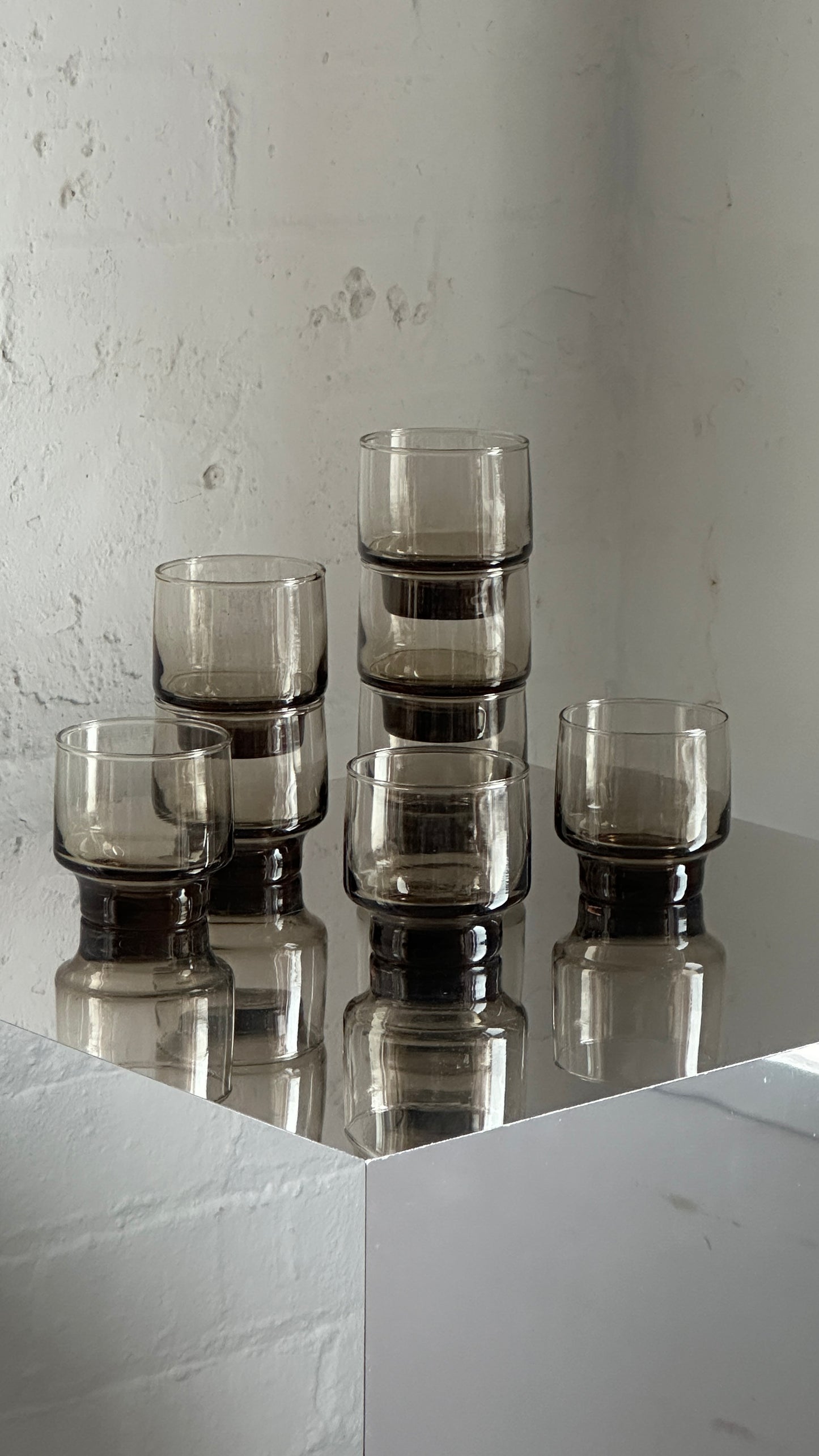 Set of 8 Smoked Glass Tasting Glasses