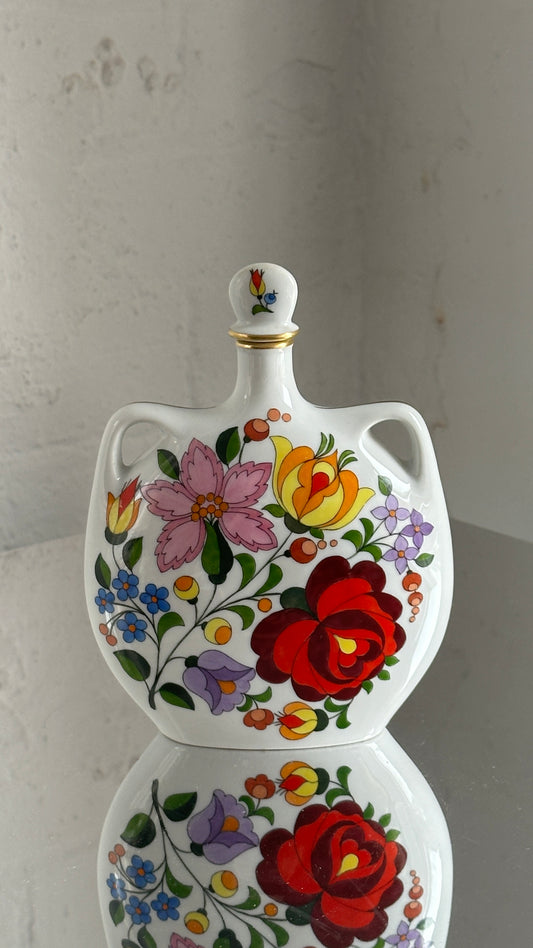 Vintage Hand Painted Hungarian Kalocsa Decanter