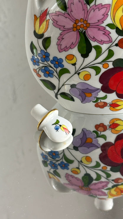 Vintage Hand Painted Hungarian Kalocsa Decanter