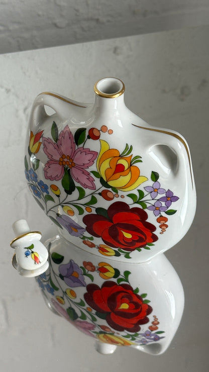 Vintage Hand Painted Hungarian Kalocsa Decanter