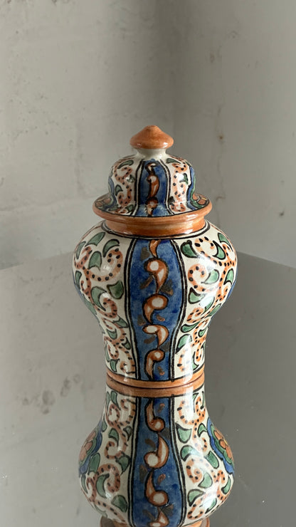 Vintage Hand Painted Mexican Talavera Ginger Jar / Urn