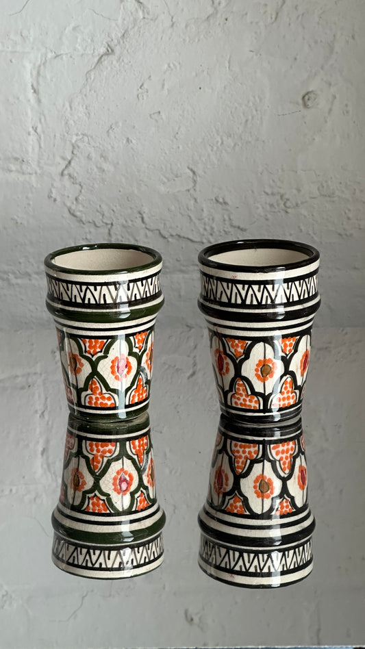 Pair of Hand Painted Moroccan Cups