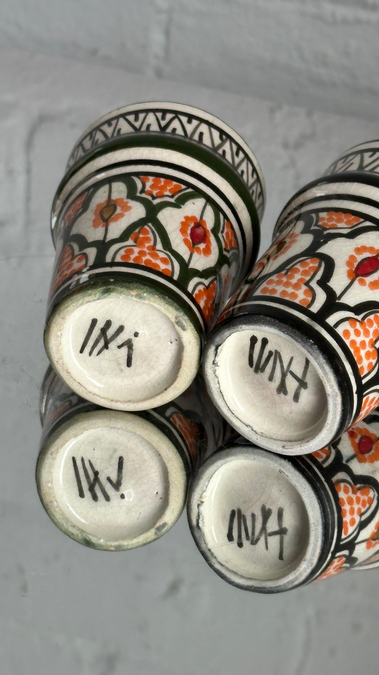 Pair of Hand Painted Moroccan Cups