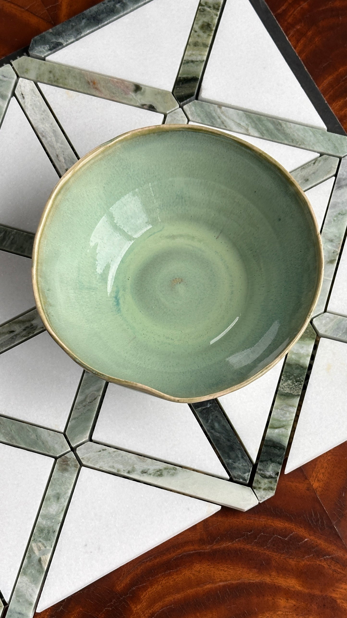 Handmade Seafoam Ceramic Bowl