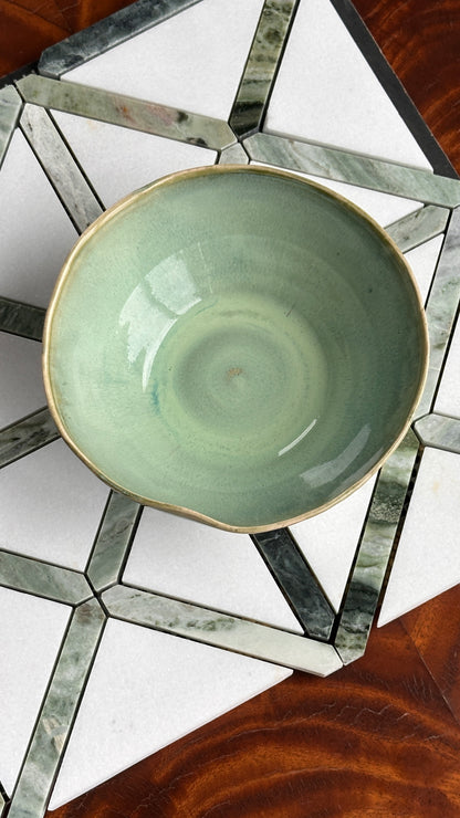 Handmade Seafoam Ceramic Bowl
