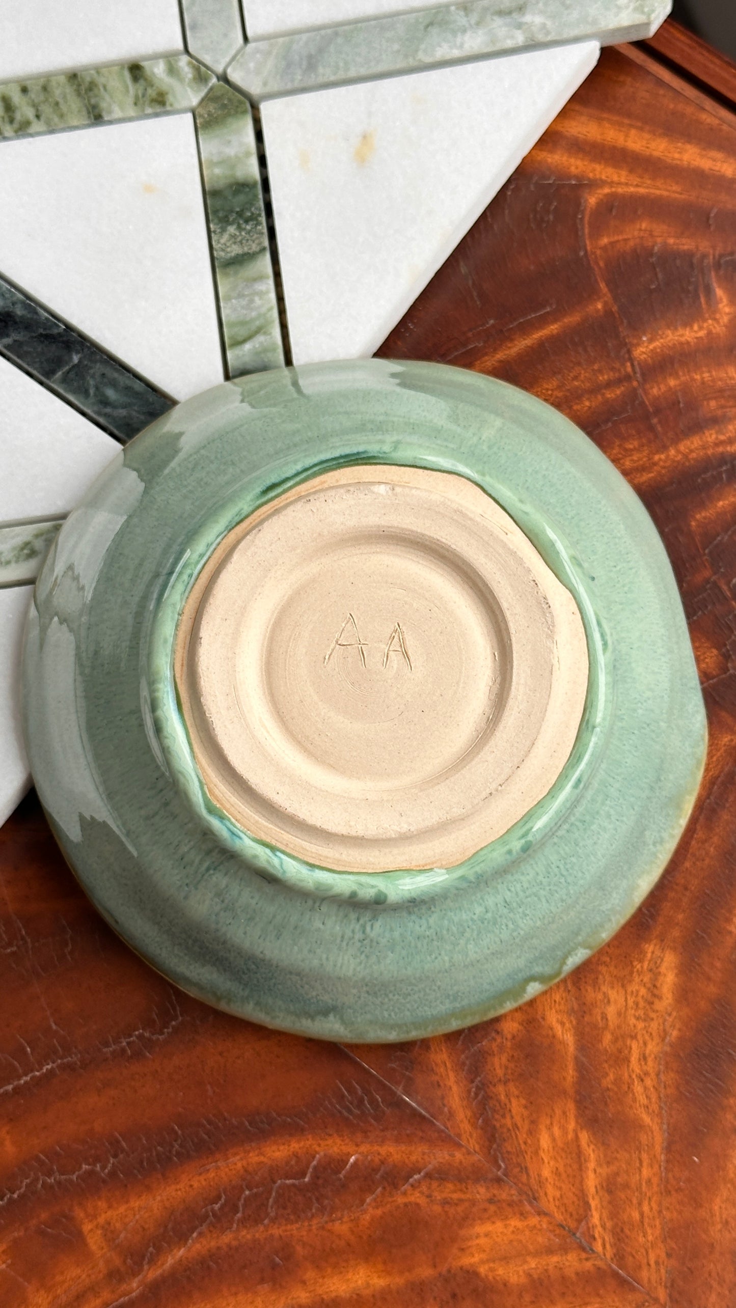 Handmade Seafoam Ceramic Bowl