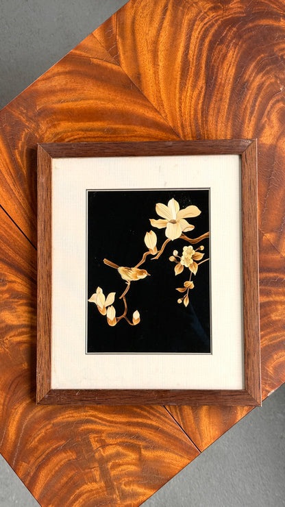 Vintage Rice Husk Art of Bird