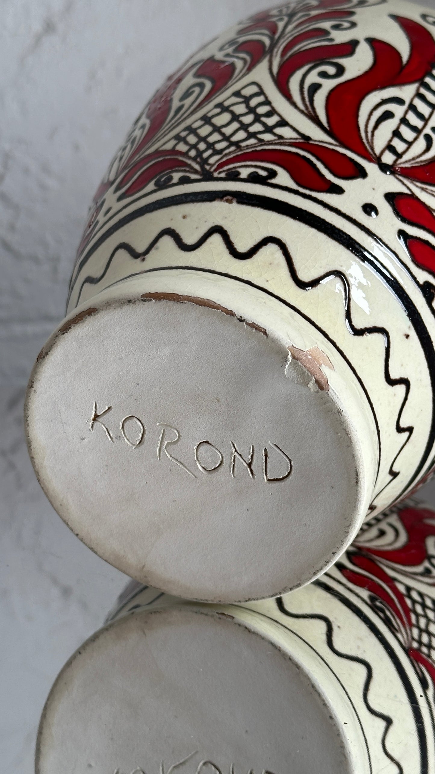 Hand Painted Hungarian Korond Folk Art Vase