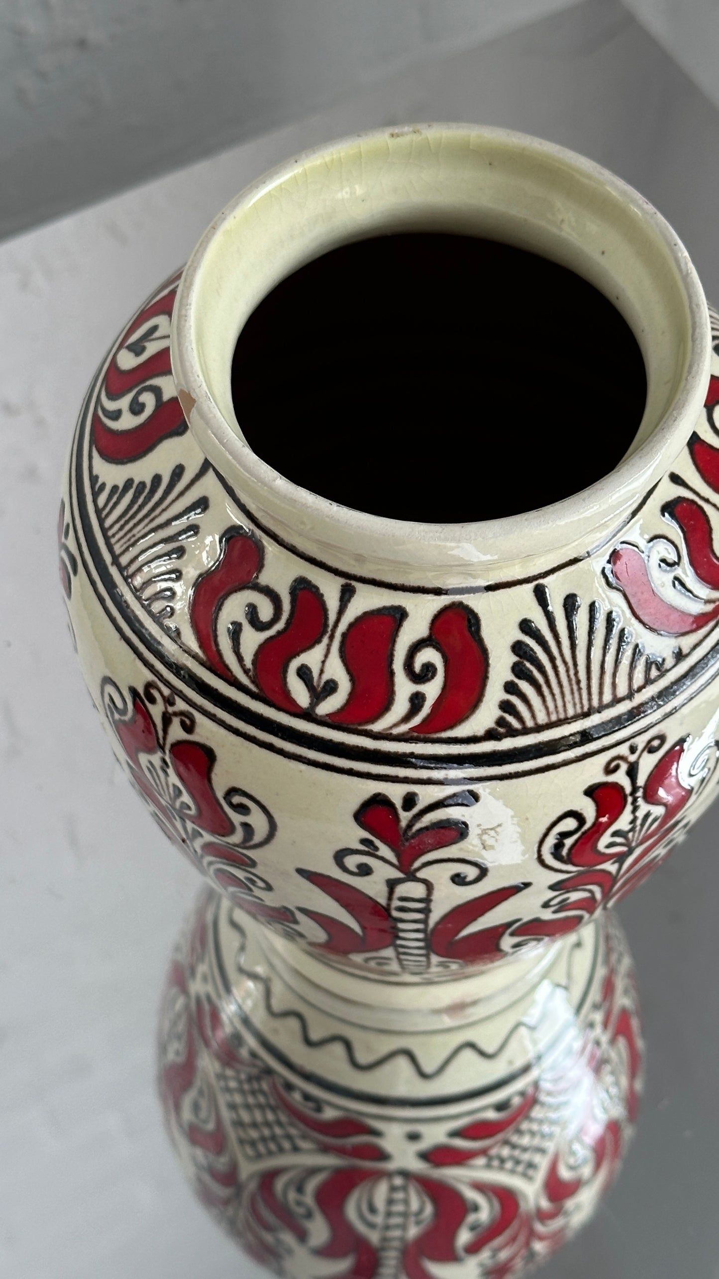 Hand Painted Hungarian Korond Folk Art Vase