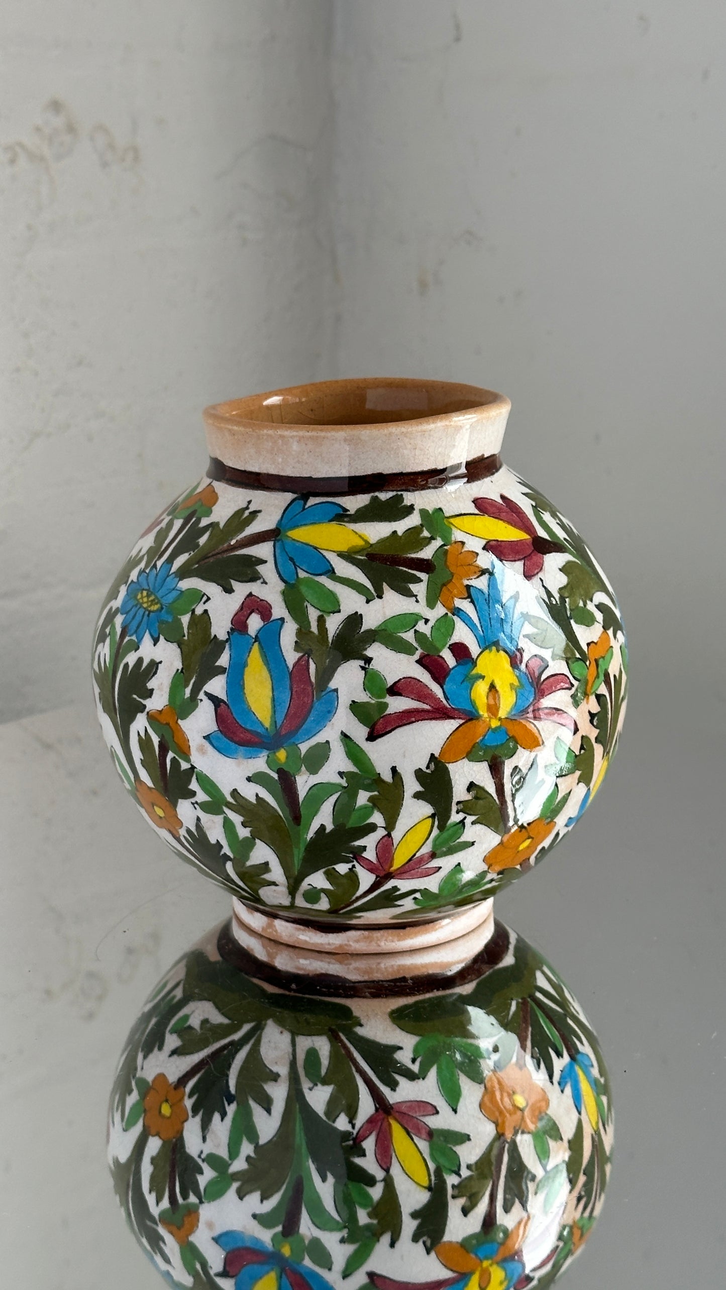 Pair of Hand Painted Ceramic Vases