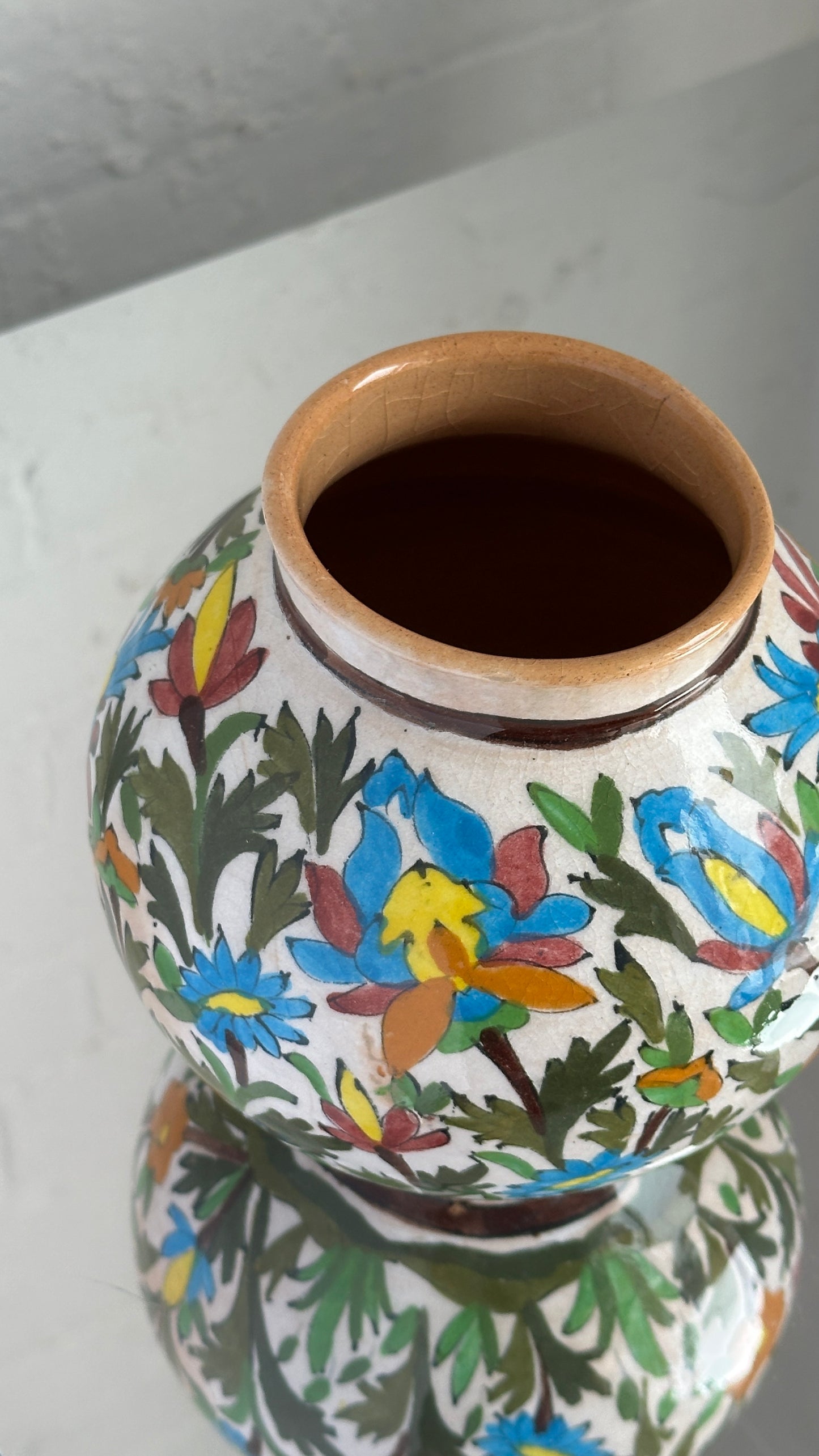 Pair of Hand Painted Ceramic Vases