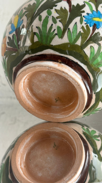 Pair of Hand Painted Ceramic Vases