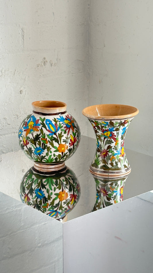 Pair of Hand Painted Ceramic Vases