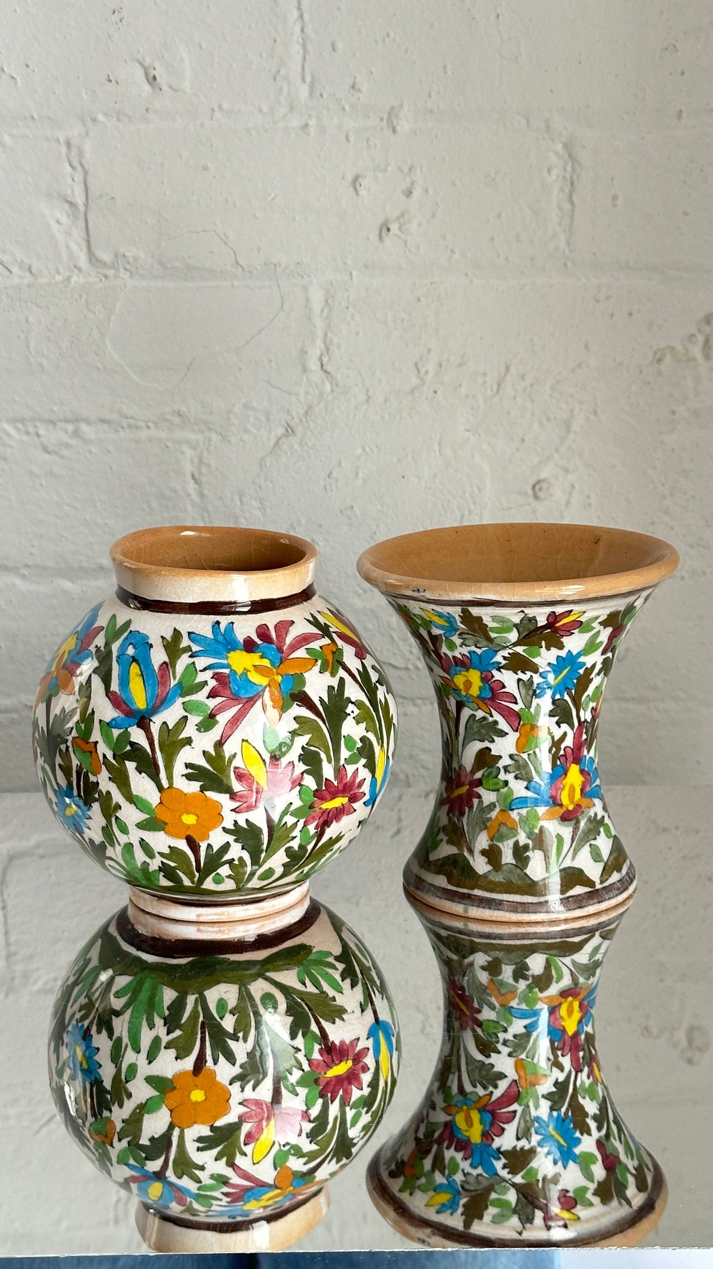 Pair of Hand Painted Ceramic Vases