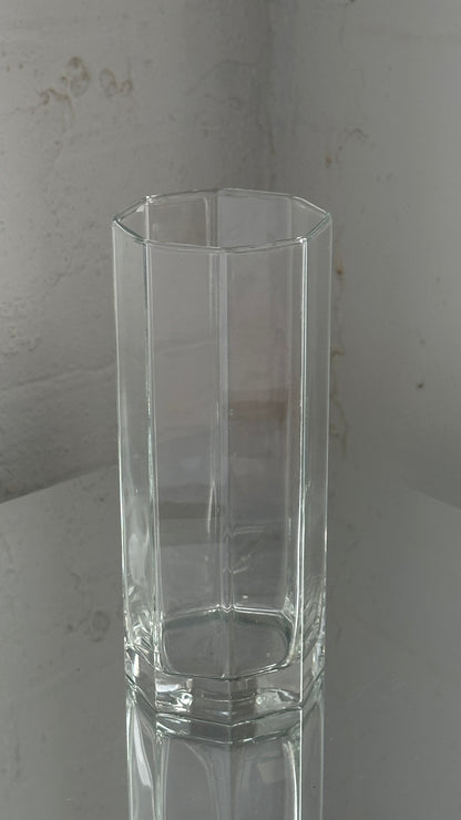 Octagonal Glass Vase