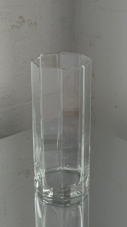 Octagonal Glass Vase